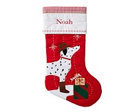 Dalmatian with Hat Quilted Christmas Stocking