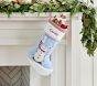 Swinging Snowman Blue Light-Up Quilted Christmas Stocking