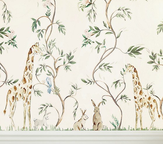 AERIN Animal Vines Mural Sample (12" x 9")
