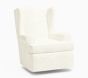 Wingback Slipcovered Glider SET Washable Cotton White