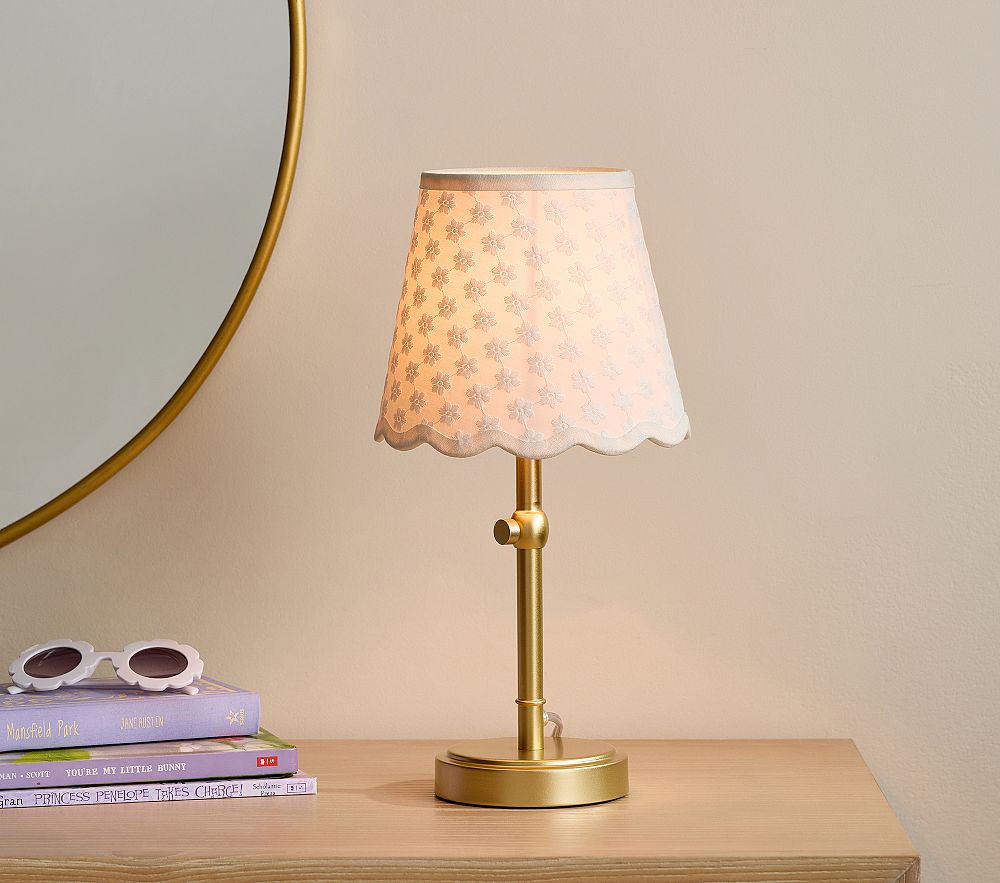 Amelia Eyelet Printed Adjustable Table Lamp (15&quot; - 18&quot;)