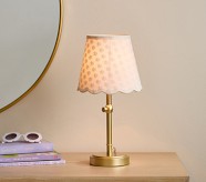 Amelia Eyelet Printed Adjustable Table Lamp (15" - 18")