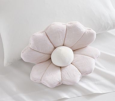 Pearl Seashell Pillow , Shaped , Pink