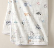 Avery Animals Oversized Muslin Baby Blanket