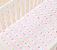 Butterfly Stripe Organic Crib Fitted Sheet