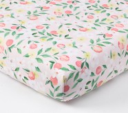Paisley Peach Organic Crib Fitted Sheet