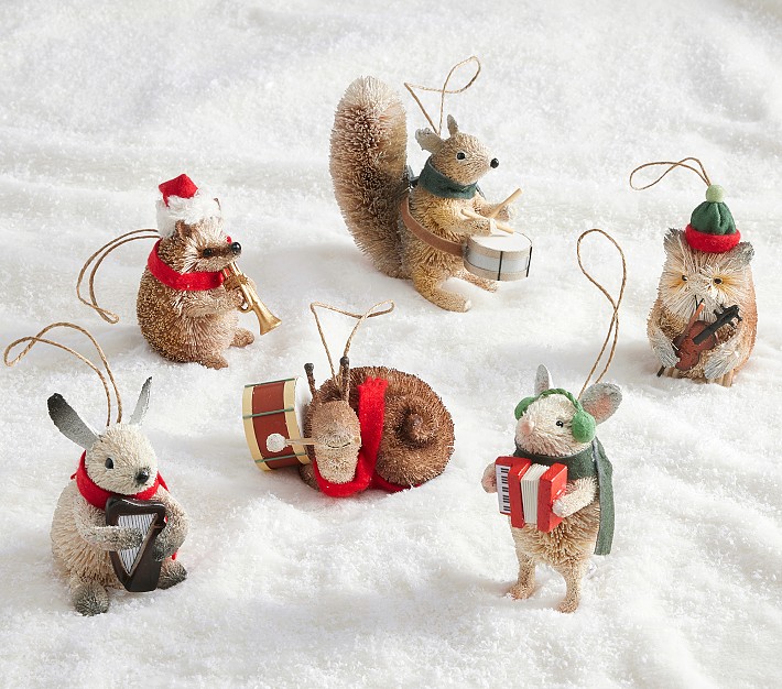 Bottlebrush Woodland Band Ornaments, Set of 6