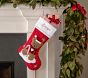 Santa Teddy Bear Quilted Christmas Stocking