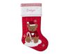 Santa Teddy Bear Quilted Christmas Stocking