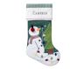 Snowman Green Quilted Christmas Stocking