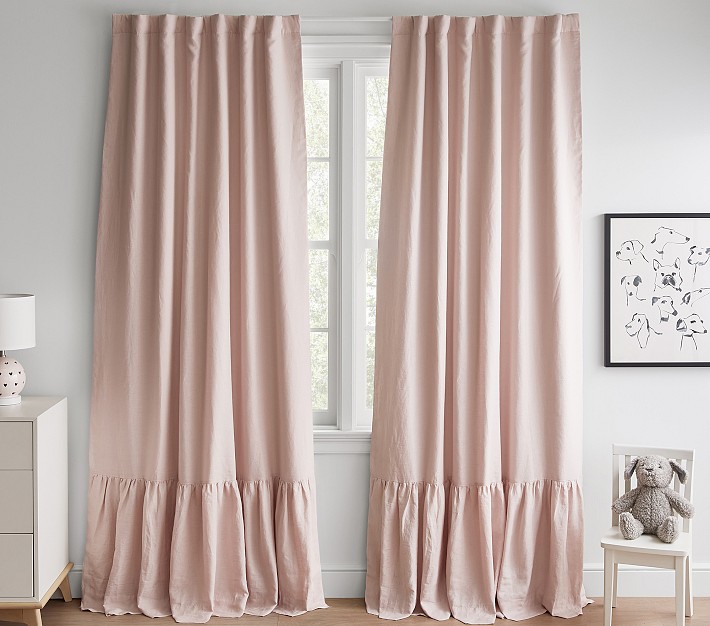 Belgian Linen Ruffle Blackout Curtain