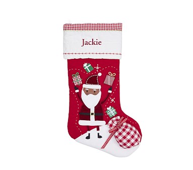 Juggling Santa Quilted Christmas Stocking