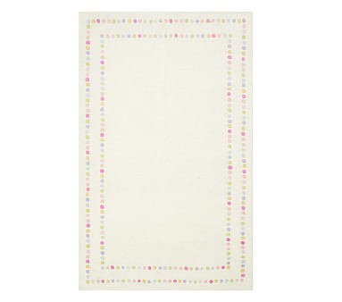 Rainbow Pearl Dot Border Rug