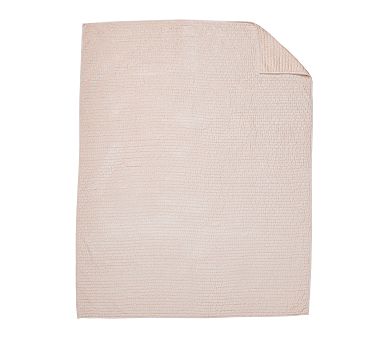 Velvet Pick Stitch Quilt, Single , Blush
