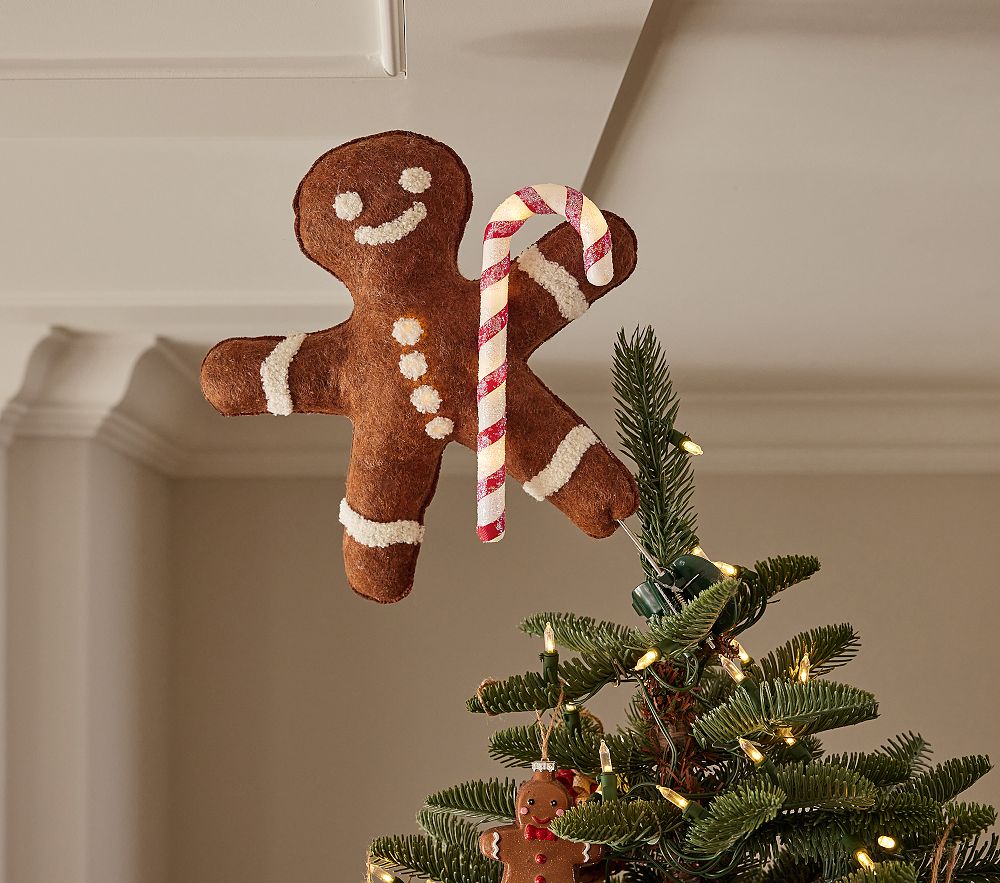 Felted Light-Up Gingerbread Tree Topper
