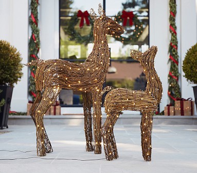Twinkle Lights Rattan Deer
