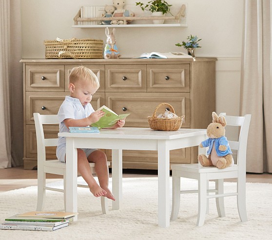 【0 ahc】ポッテリーバーンキッズ　アクティビティーテーブル+玩具箱 Toddler Play Table (24