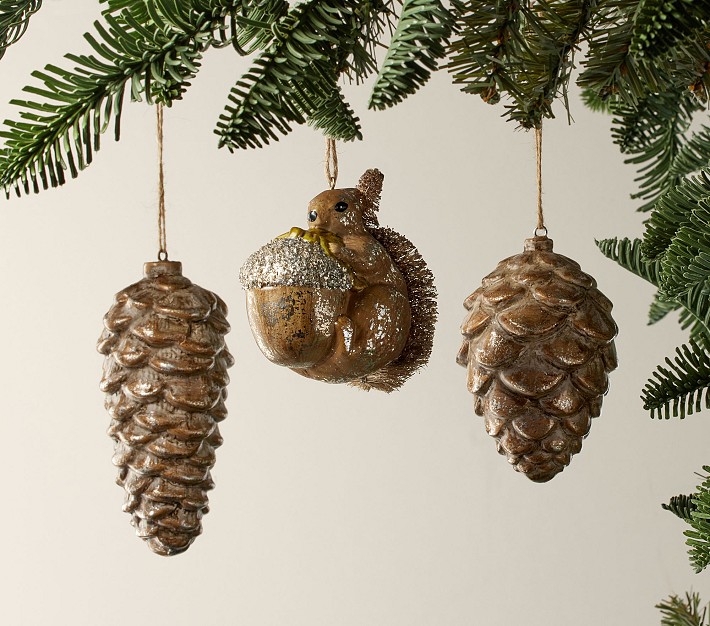 Shatterproof Mercury Woodland Ornaments, Set of 3&#160;