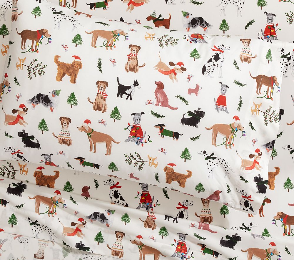 Christmas Dogs Organic Sheet Set