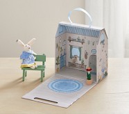 Cottage Miniature Rabbit Dollhouse Set