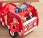 Wooden Light-Up Fire Truck Emergency Vehicle