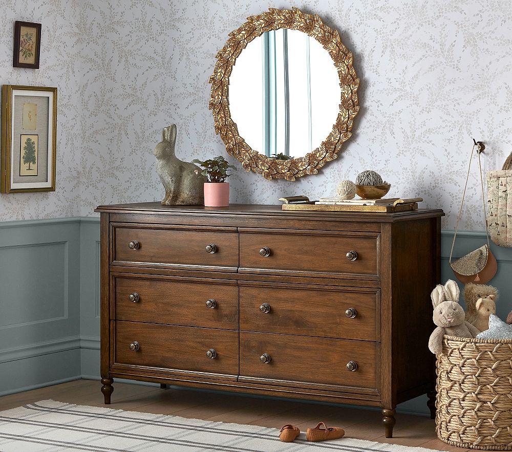 Chris Loves Julia 6-Drawer Turned Wood Dresser 56"