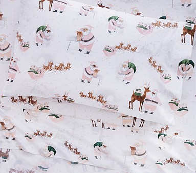Blush Heritage Santa Organic Sheet Set