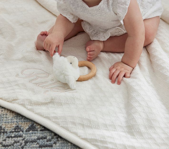 Luxe Cable Knit Sherpa Baby Blanket | Pottery Barn Kids