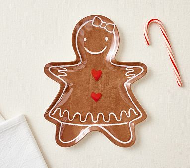 Gingerbread Shaped Melamine Plate, Gingerbread Girl
