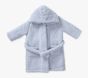 Solid Sherpa Robe , Small , Chambray Blue
