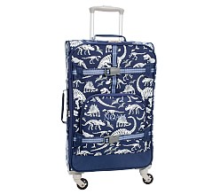 Mackenzie Navy Dinosaur Bones Glow-in-the-Dark Spinner Luggage