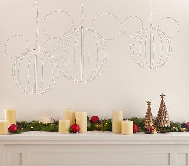 Disney Mickey Mouse Hanging Outdoor Light Up Decor, Set of 3