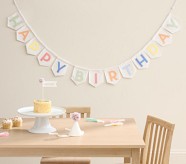 Birthday Banner, Party Hat and Cake Topper Set