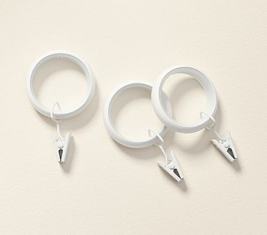 Quiet Glide Clip Rings, Set of 10, White