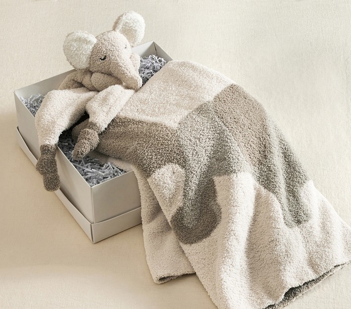 Fuzzy Animal Baby Blanket and Thumbie Gift Set