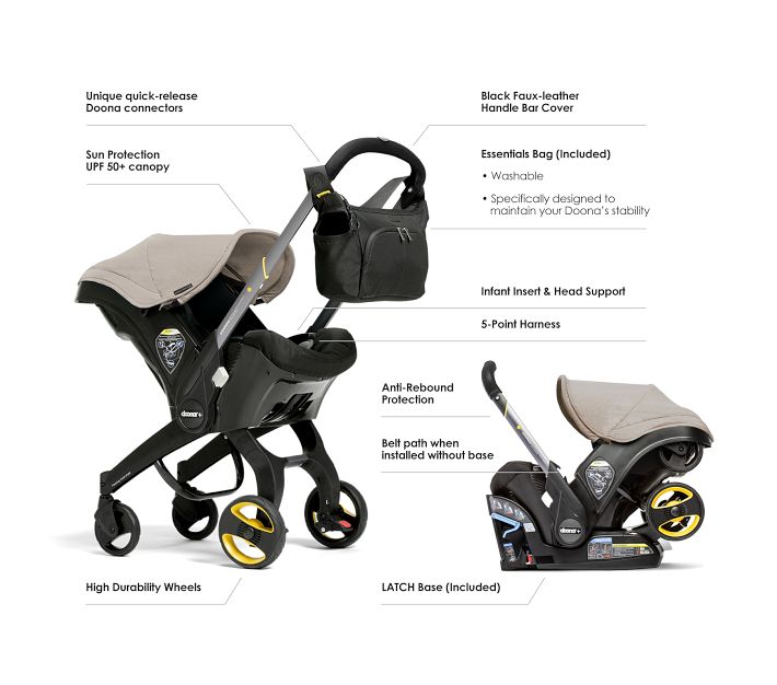 car seat with wheels and handle