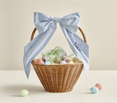Gingham Easter Basket Handle Bows
