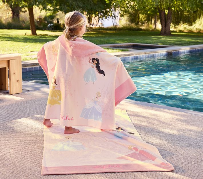 Disney Princess Castles Beach Hooded Towel UPF 50+ | Pottery