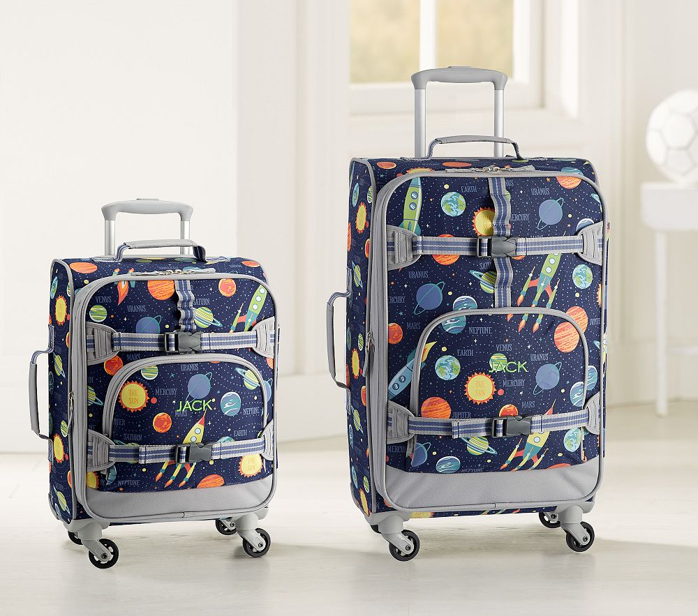 Mackenzie Navy Solar System Glow-in-the-Dark Spinner Luggage