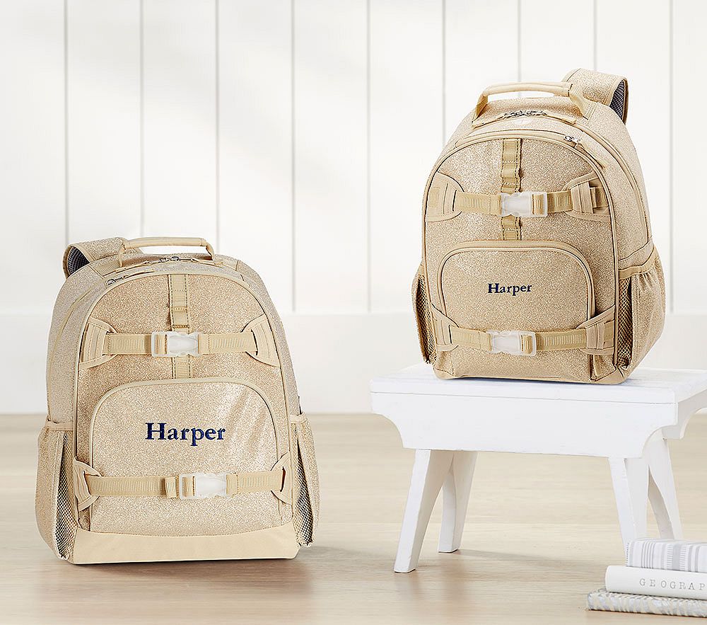 Mackenzie Gold Glitter Kids Backpacks | Pottery Barn Kids