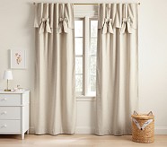 Evelyn Linen Blend Bow Valance Blackout Curtain