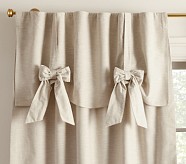 Evelyn Linen Blend Bow Valance Blackout Curtain