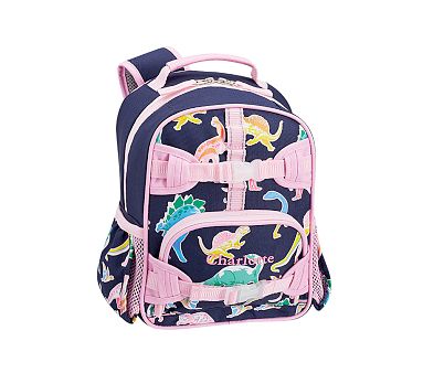 Pottery Barn Kids MACKENZIE リュック 恐竜柄 Mackenzie Blue Floral Dollhouse Backpacks | Pottery Barn Kids