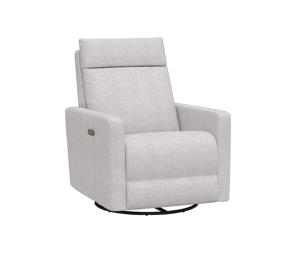 Open Box: Paxton Deluxe Swivel Glider Recliner - Light Gray, Eco Performance Weave