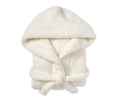Adult Solid Sherpa Robe , Xs/s , Ivory