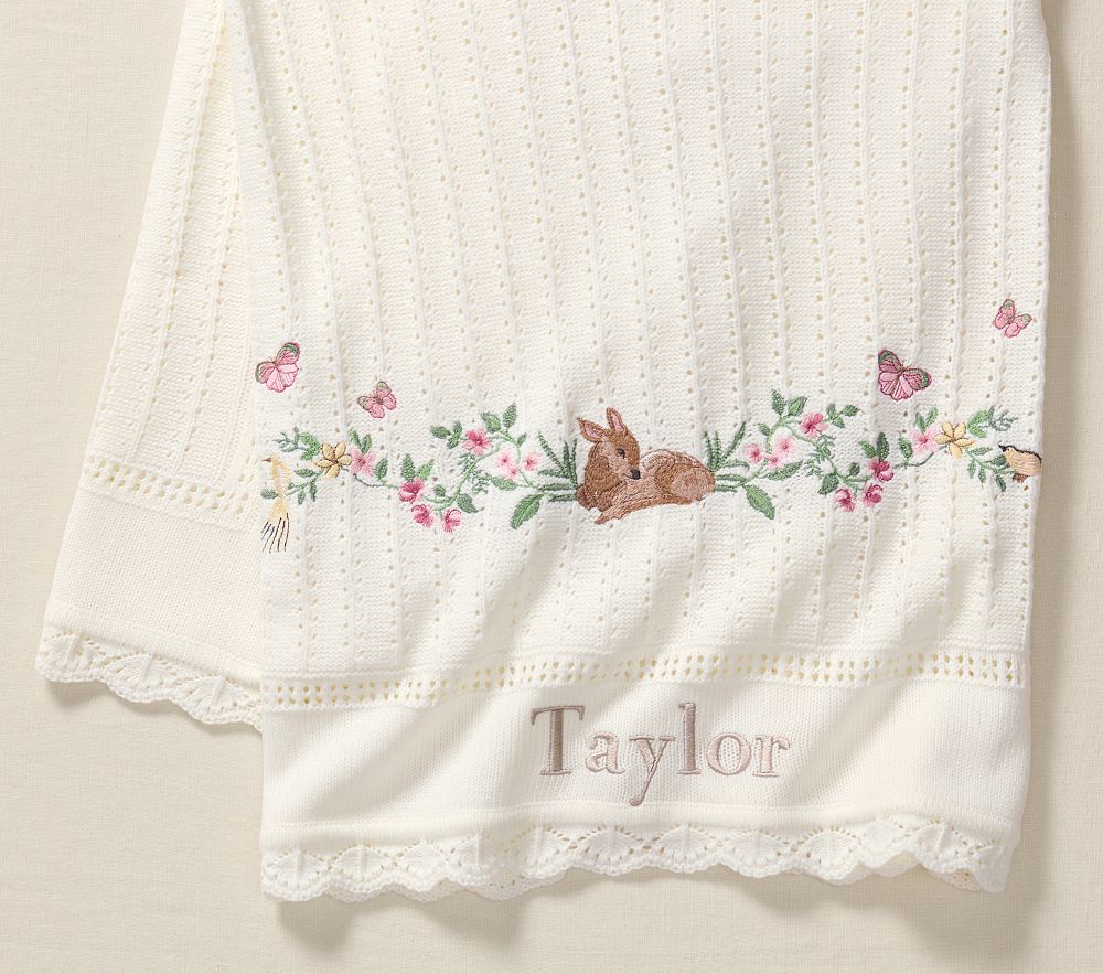 AERIN Fawn Pointelle Baby Blanket