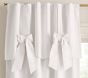 Open Box: Evelyn Linen-Blend Bow Valance Blackout Curtain, 44" x 108", Individual - White