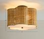 Rattan Scallop Flushmount (15&quot;)