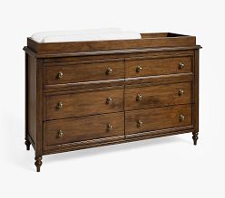 Chris Loves Julia Turned Wood 6-Drawer Dresser & Topper Set (56w x 19d")