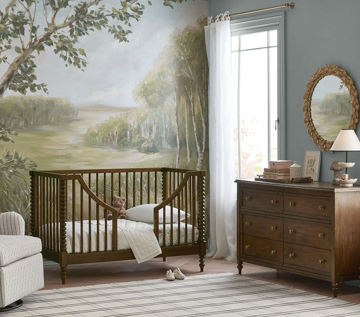 Chris Loves Julia Turned Wood Convertible Crib
